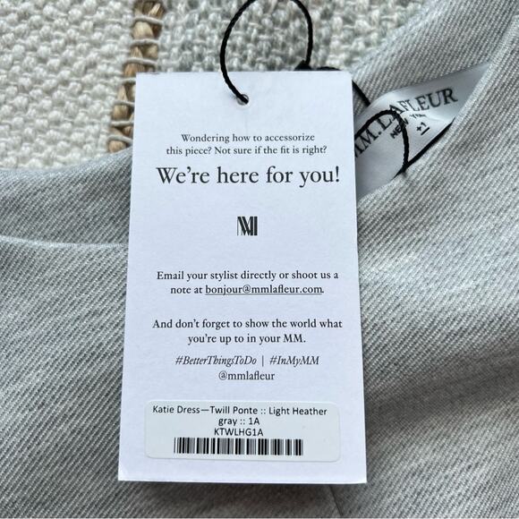 M.M. Lafleur The Katie Light Heather Grey Twill Dress Women’s Size +1 XL - Picture 9 of 10